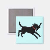 Happy Black Labrador Retriever | Zwart lab gebruik Magneet (Voorkant / Achterkant)