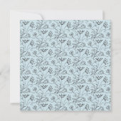 Happy Blue Birds Wedding Doodle Trendy Square Kaart (Achterkant)