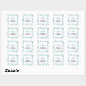 Happy Blue Dots Cross Christening Baptism Sticker (Feuille)
