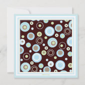 Happy Blue Dots Twin Boy Baby shower Invitation (Dos)