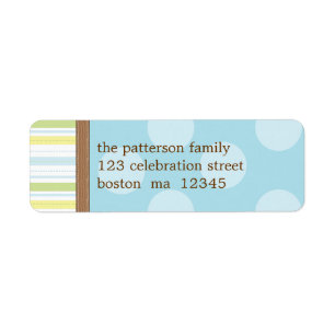 Happy Blue en Green Stripes + Stippen Etiket