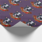 Happy Blue en White APBT Wrapping Paper Cadeaupapier (Hoek)