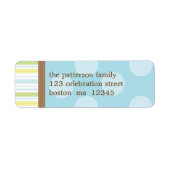 Happy Blue & Green Stripes + Stippen Etiket (Voorkant)