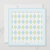 Happy Blue Jacquard Boy Baby shower Invitation (Dos)
