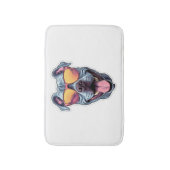 Happy Blue Pitbull met een zonnebril Badmat (Voorkant Verticaal)