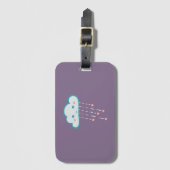 Happy Blue Rain Cloud Raining Roze Hearts Bagagelabel (Voorkant (verticaal))