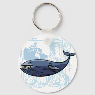 Happy Blue Whale Sleutelhanger