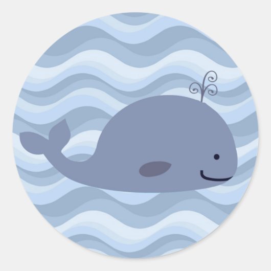 Happy blue whale sticker (Voorkant)