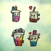 Happy Boba Tea Bubble Teas Bobas Kawaii Raamsticker (Vel 3)