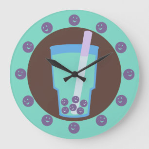 Happy Boba Tea Bubbles Grote Klok