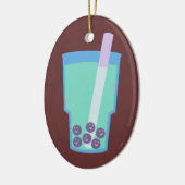 Happy Boba Tea Bubbles Keramisch Ornament (Links)