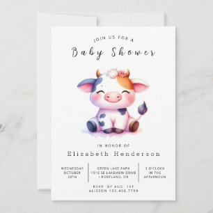 Happy Boerderij Kalf Koe Baby shower Kaart