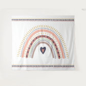 Happy Boho Rainbow Modern Birthday Foto Wandkleed (Voorkant (horizontaal))