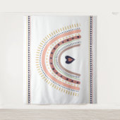 Happy Boho Rainbow Modern Birthday Foto Wandkleed (Voorkant)