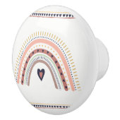 Happy Boho Rainbow Modern Minimal Trendy Chic Keramische Knop (Rechts)