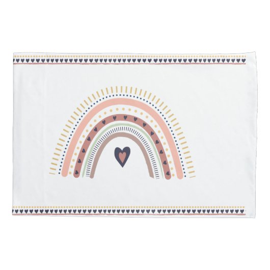 Happy Boho Rainbow Modern Minimal Trendy Chic Kussensloop (Achterkant)