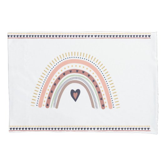 Happy Boho Rainbow Modern Minimal Trendy Chic Kussensloop (Voorkant)