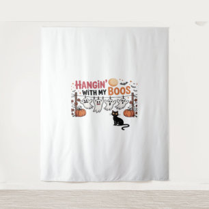 Happy Boo-Day Ghost Cat PNG - Spookachtig Schattig Wandkleed