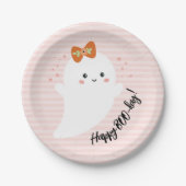 Happy BOO Day Halloween Birthday Papieren Bordje (Voorkant)