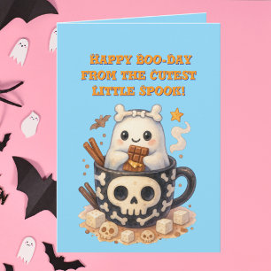 Happy Boo Day Schattige Ghost foto Halloween kaart