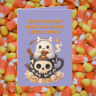 Happy Boo Day Schattige Ghost foto Halloween kaart