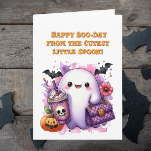 Happy Boo Day Schattige Ghost foto Halloween kaart