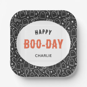 Happy 'Boo-Day' Schattigee Geesten Verjaardagsfees Papieren Bordje