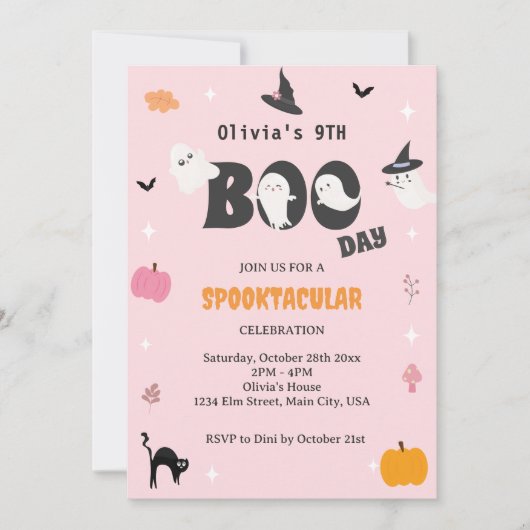 Happy Boo Day | Spooky BOO Day Celebration Kaart (Voorkant)