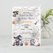 Happy Boo Halloween Uitnodiging - Schattige Ghost (Staand voorkant)