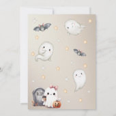 Happy Boo Halloween Uitnodiging - Schattige Ghost (Achterkant)