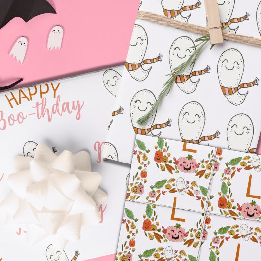 Happy Boo-thday Ghosts Inpakpapier Vel