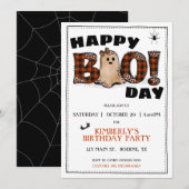 Happy BooDay Birthday Party Kaart (Voorkant / Achterkant)