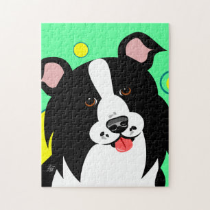 Happy Border Collie Jigzaag Puzzle Legpuzzel