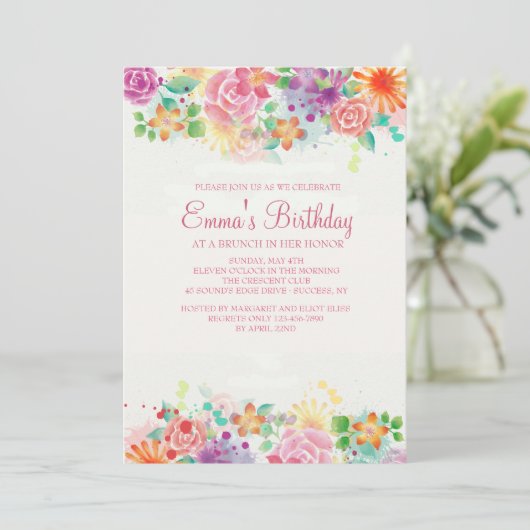 Happy Border-uitnodiging Kaart (Staand voorkant)