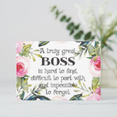 Happy Boss Day Baas-waardering Bedankkaart (Staand voorkant)