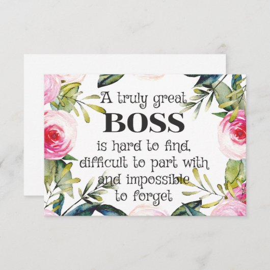 Happy Boss Day Baas-waardering Bedankkaart (Voorkant / Achterkant)