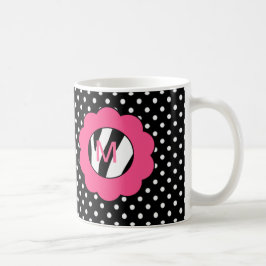 Happy Boss Day Hot Roze Zebra Monogram Koffiemok