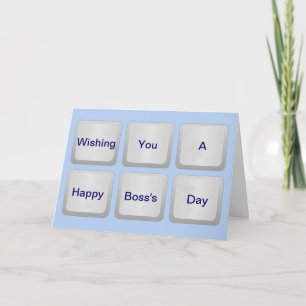 Happy Boss Day met toetsenbord en aangepaste tekst Kaart