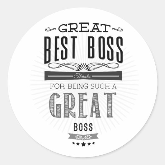 Happy Boss Day Ronde Sticker (Voorkant)