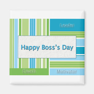 Happy Boss Day Stripes Magneet