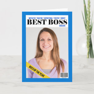 Happy Boss's Day Best Boss Magazine Custom Photo Feestdagen Kaart