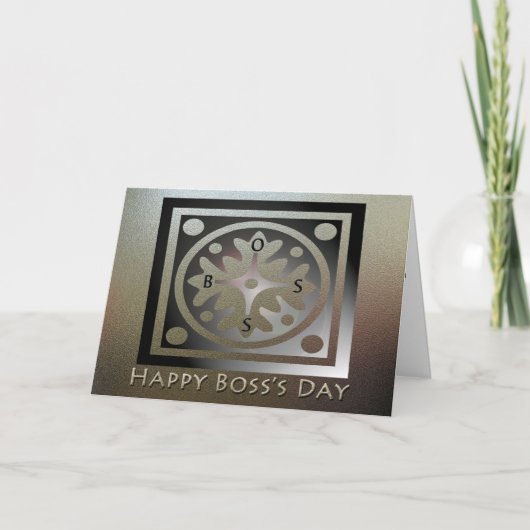 Happy Boss's Day Golden Classic Design Kaart (Voorkant)