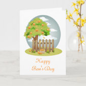 Happy Boss's Day met fruitboom aangepaste tekst Kaart (Gele Bloem)