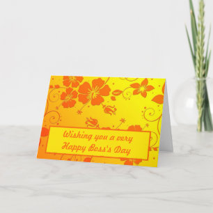 Happy Boss's Day met hibiscus bloemen Kaart