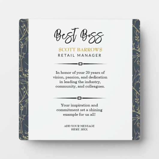 Happy Boss's Day Plaque Fotoplaat (Voorkant)