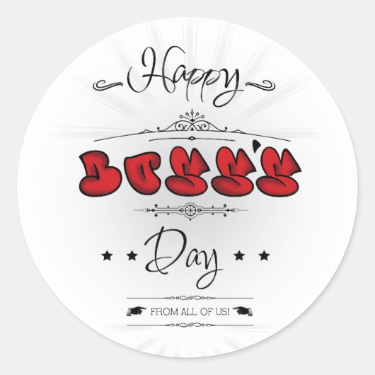 Happy Boss's Day Ronde Sticker (Voorkant)