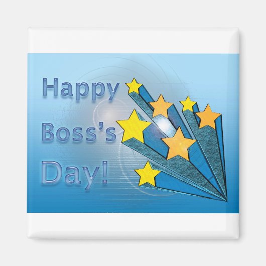 Happy Boss's Day Shooting Stars Magneet (Voorkant)