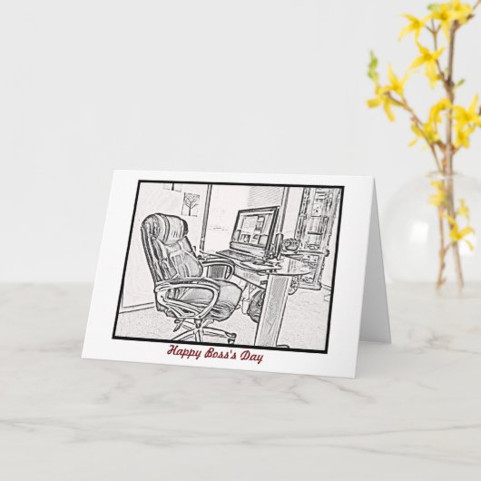 Happy Boss's Day van personeel met aangepaste teks Kaart (Gele Bloem)