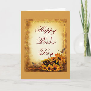Happy Boss's Day voor baas met zonnebloemen Kaart