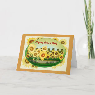 Happy Boss's Day voor vrouw baas met zonnebloemen Kaart
